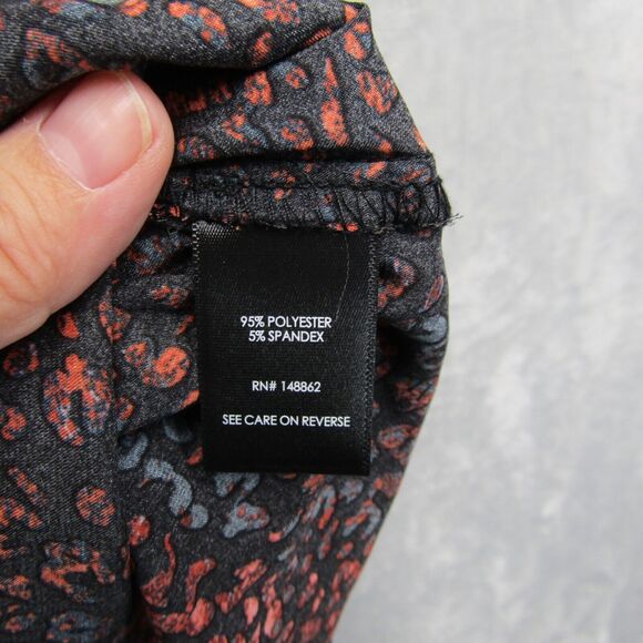 Torrid Top Womens Sz 0 XL Satin Animal Print Blouse Black Multicolor Puff Sleeve - Picture 10 of 14